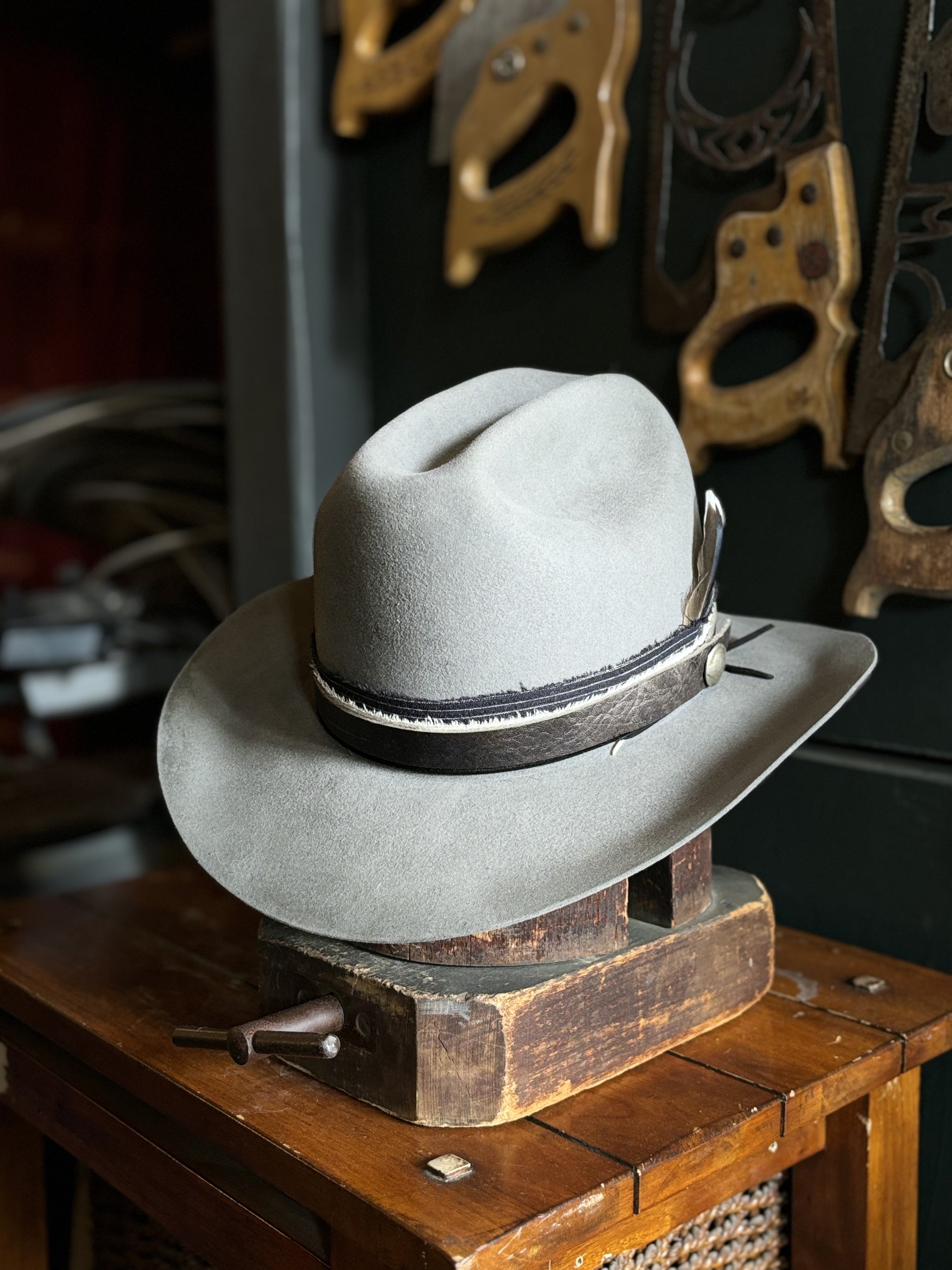 BEAVER　HATS サイズ7 Vintage Beaver Brand Cowboy Hat Sz. 7 in 5X Fur Felt Gray